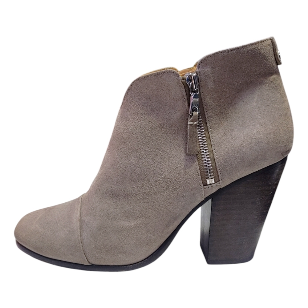 Rag & Bone Gray Suede Leather Margot Stacked Heel Booties Women Size 40 - 10